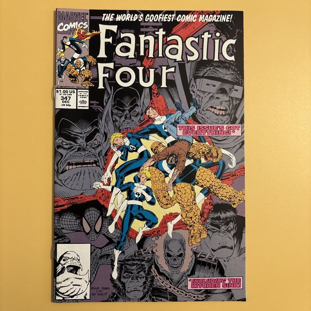 FANTASTIC FOUR # 347 * SECOND PRINT VARIANT * MARVEL COMICS * 1990 * ART ADAMS